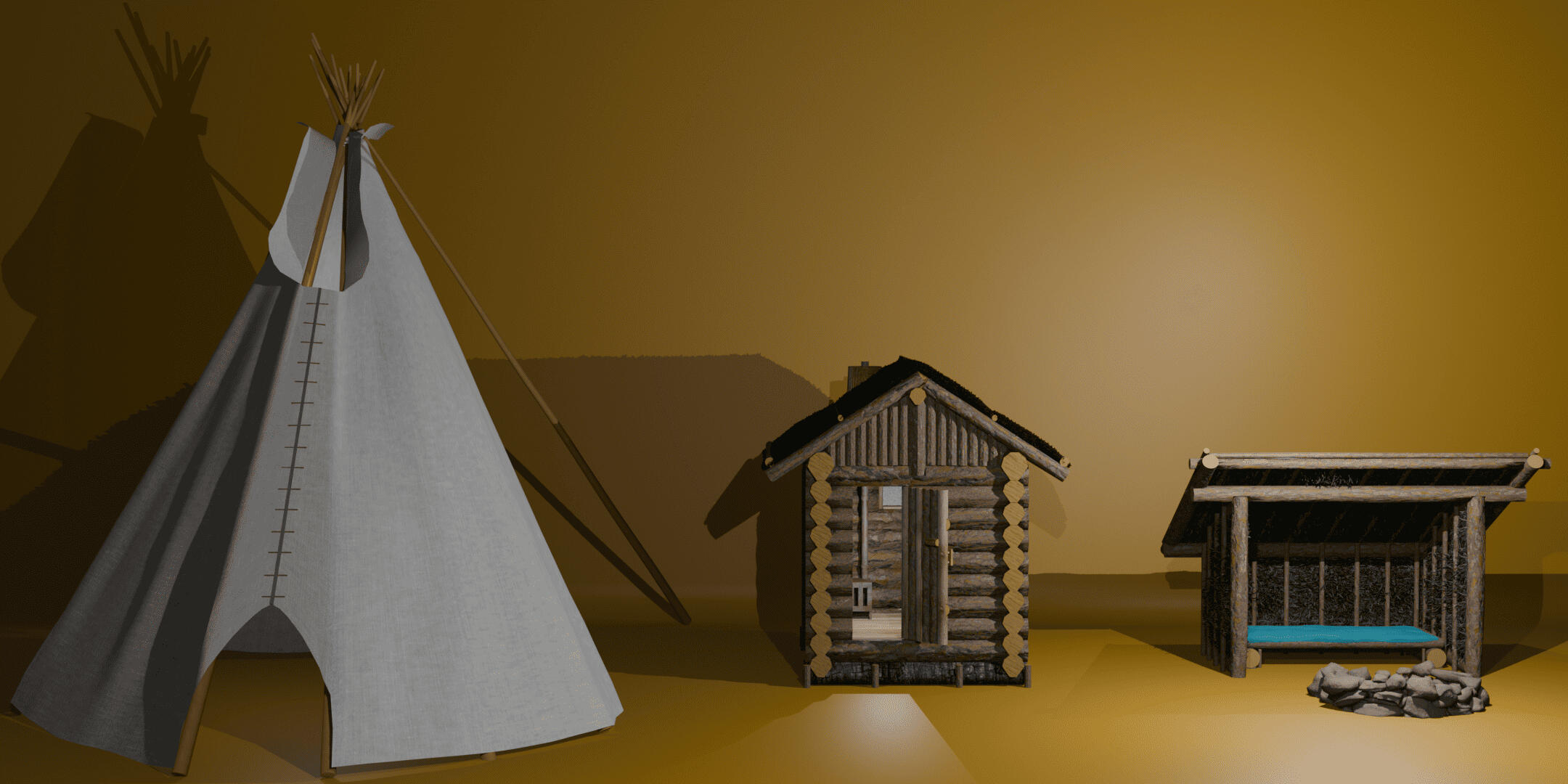 Būdas Enhance your digital world with these 3D house models, perfect for ceremonies, cozy retreats, or immersive nature environments.